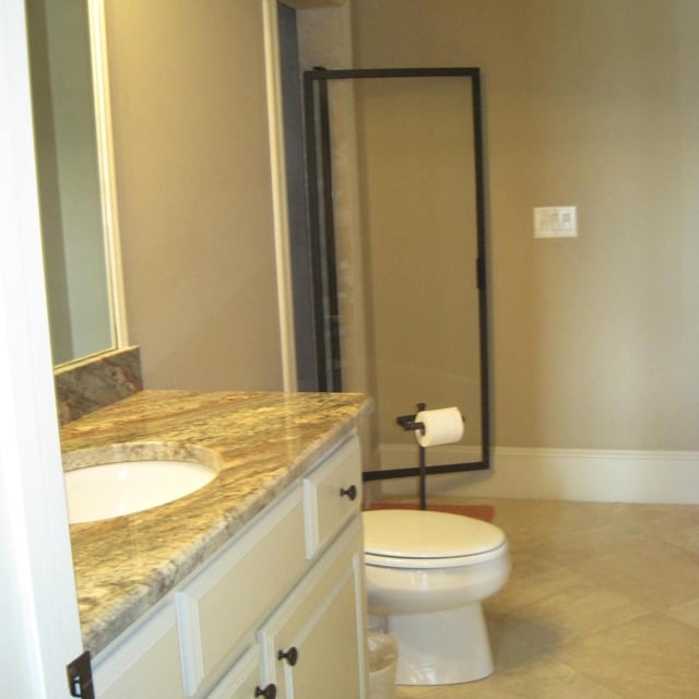 Bathroom sink and toilet