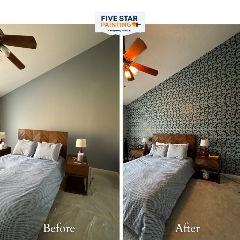 Bedroom Elegance: Stencil Art Magic