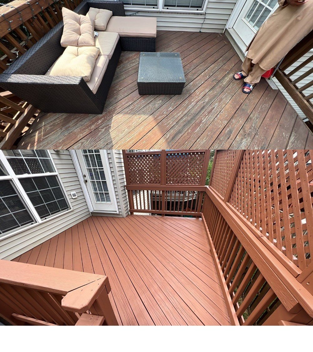 Before and After for Deck Floor Re-Stain/Refresh