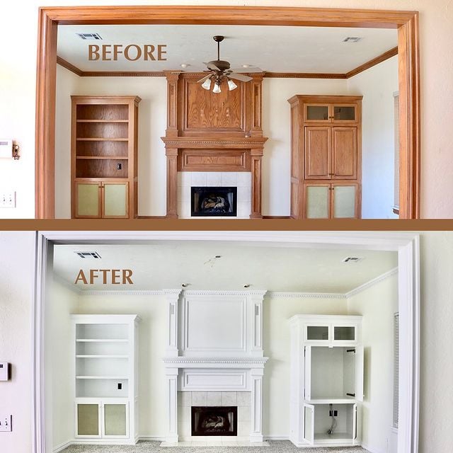 Before and After living room painting