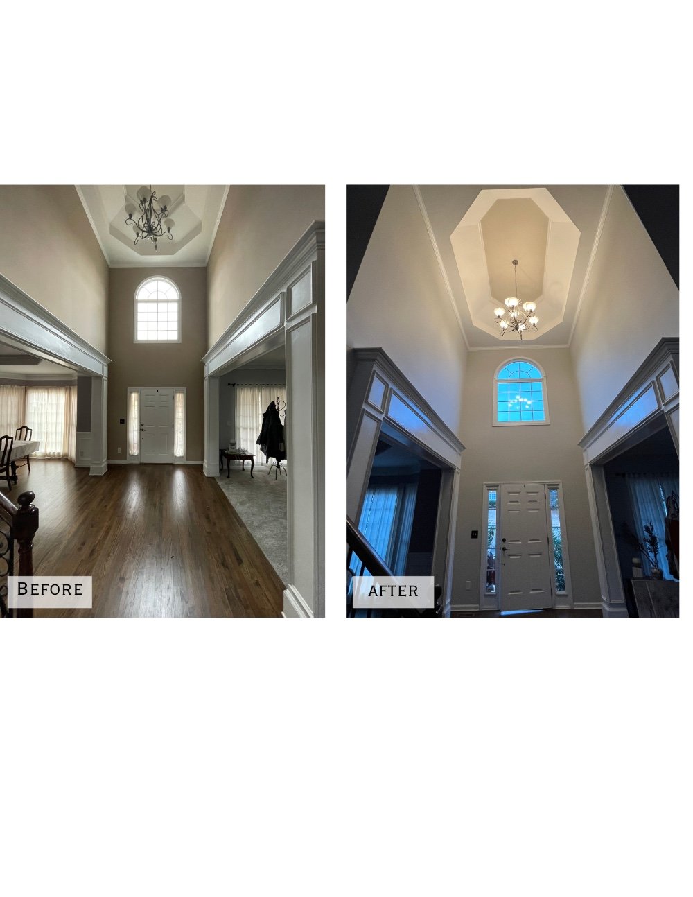 Before and After interior