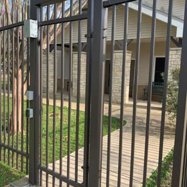 Brown metal fence 