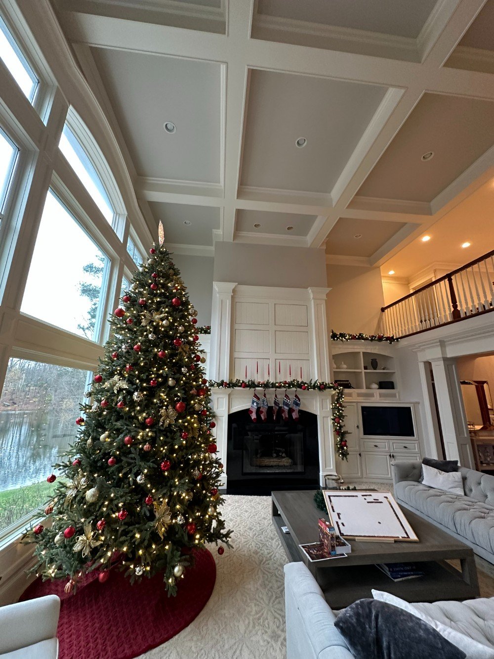 Coffered ceiling painting