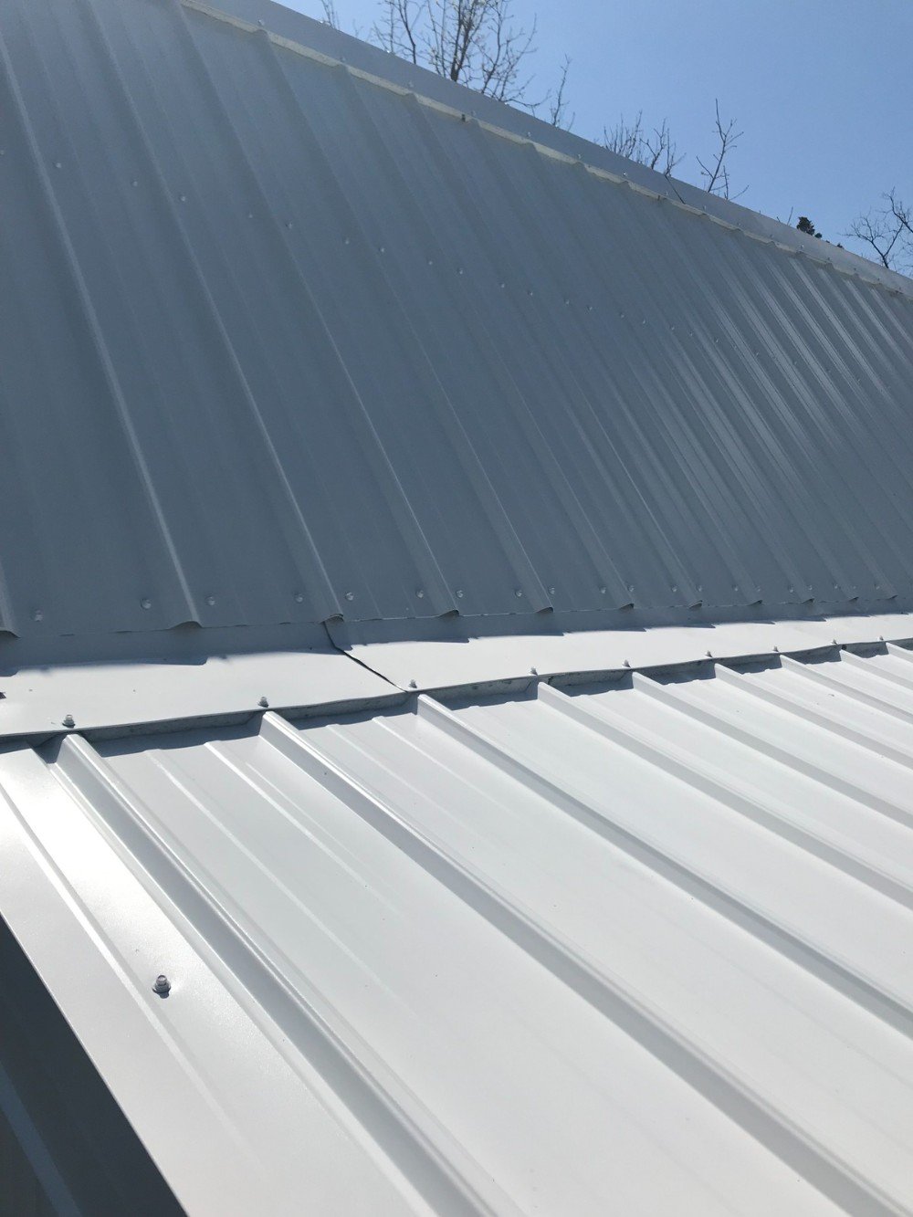 White aluminum roof