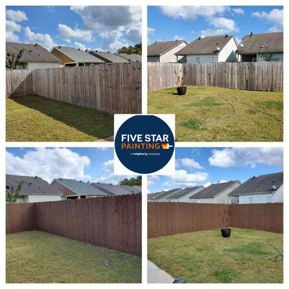 Fence staining