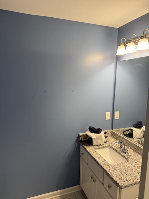 Guest Bathroom Sherwin Williams SW9148 Smoky Azurite Duration Home Interior Acrylic Latex Satin Sheen