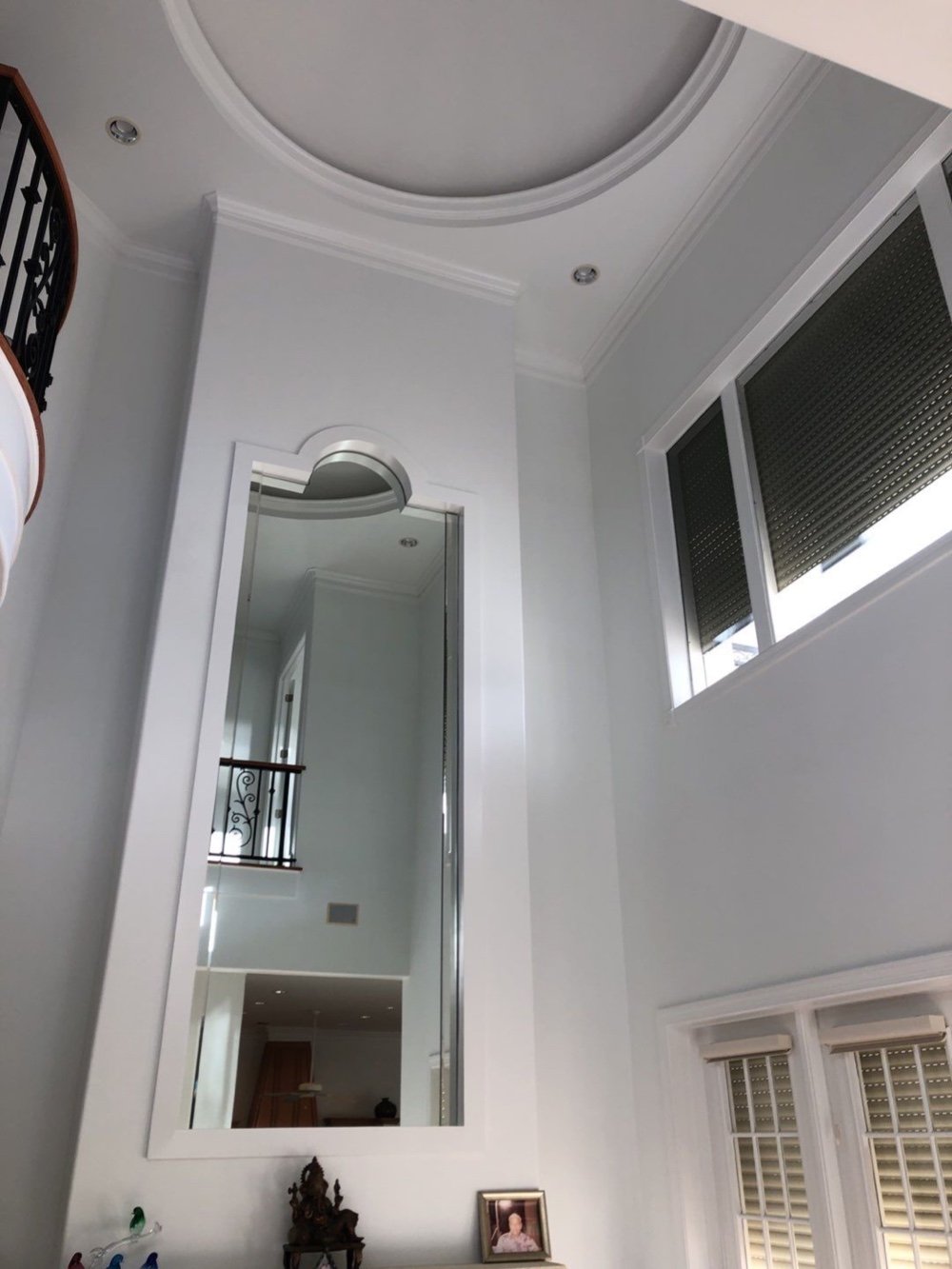 High foyer painted white