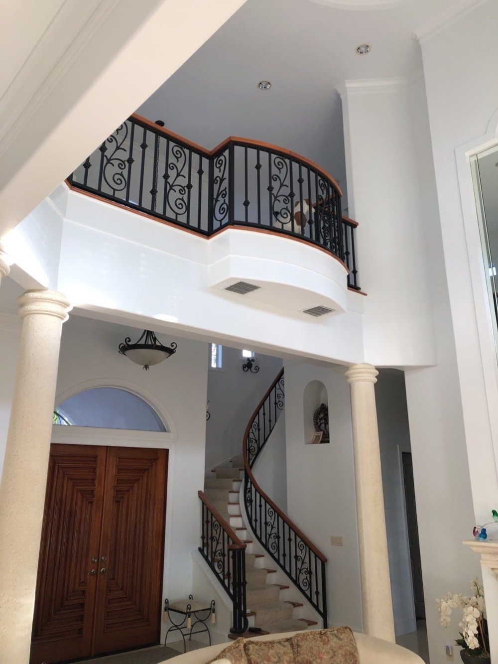 High foyer painted white