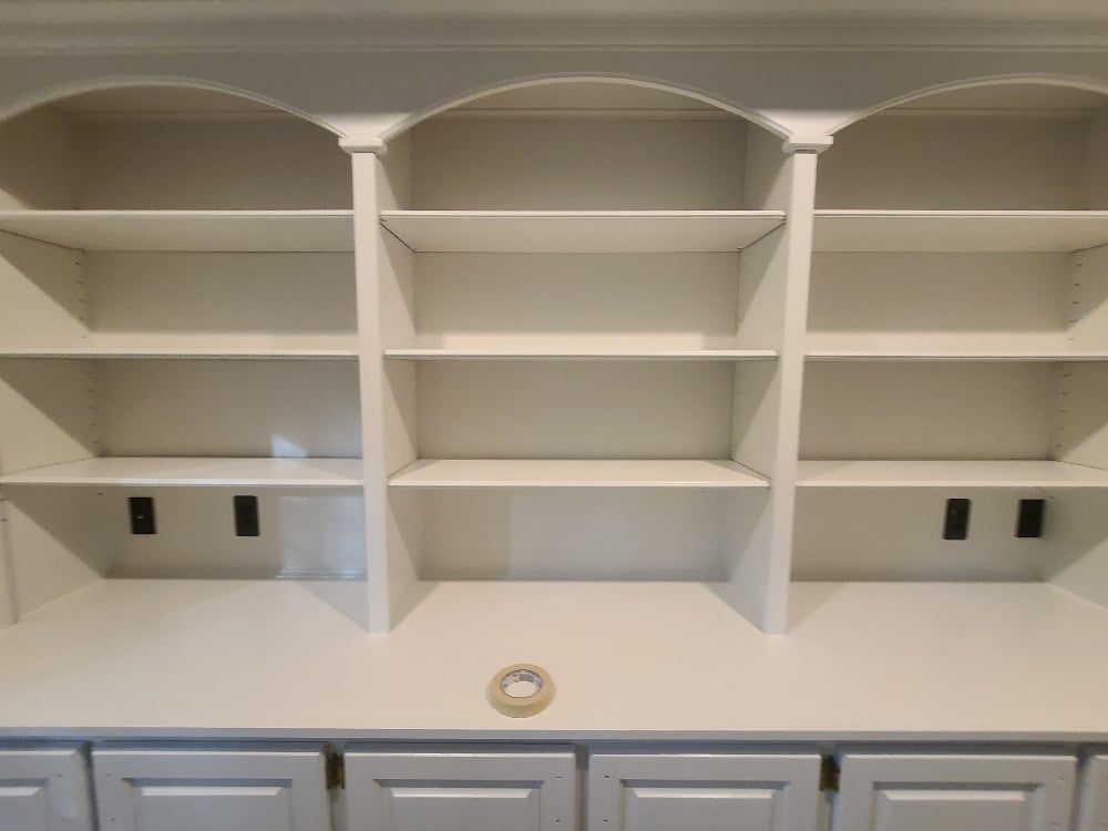 White shelves