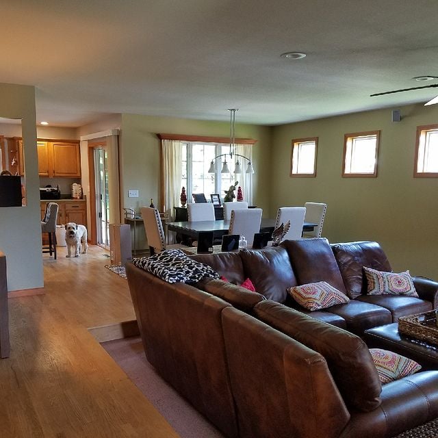 Interior Living Room with yellow walls