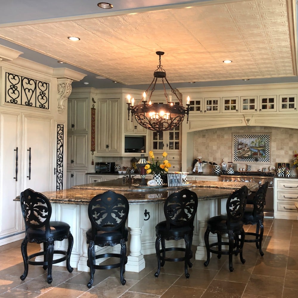 Interior painting of kitchen for a color change.