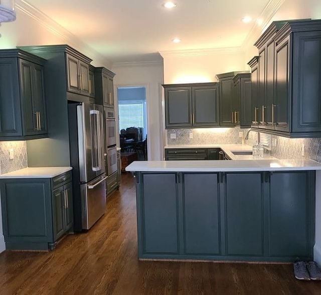 cabinet painting, kitchen painting, Urbane Bronze SW7048, White Flower, Summerfield, interior painting, color consultations, color experts