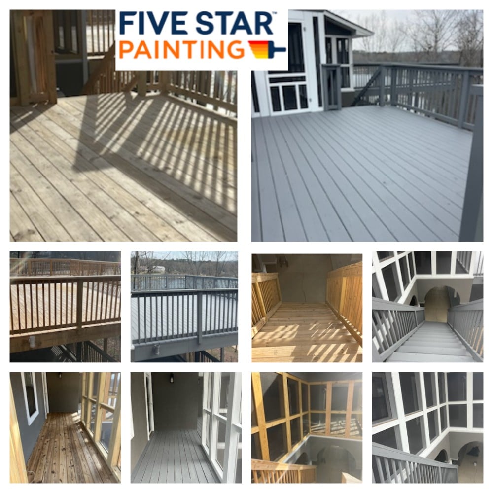 Residential deck staining