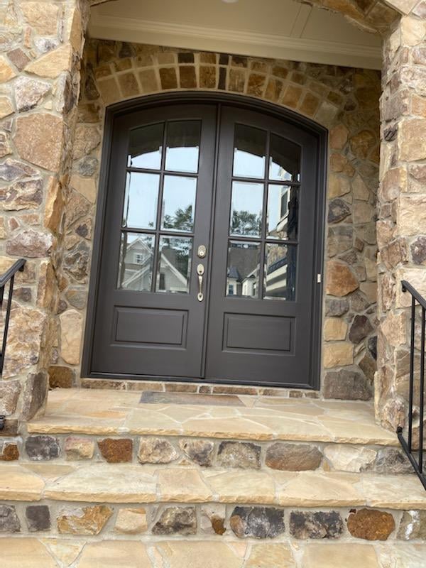 Restained Front Entry Door