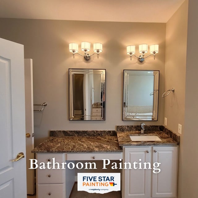 Soothing hues embrace a serene bathroom retreat.