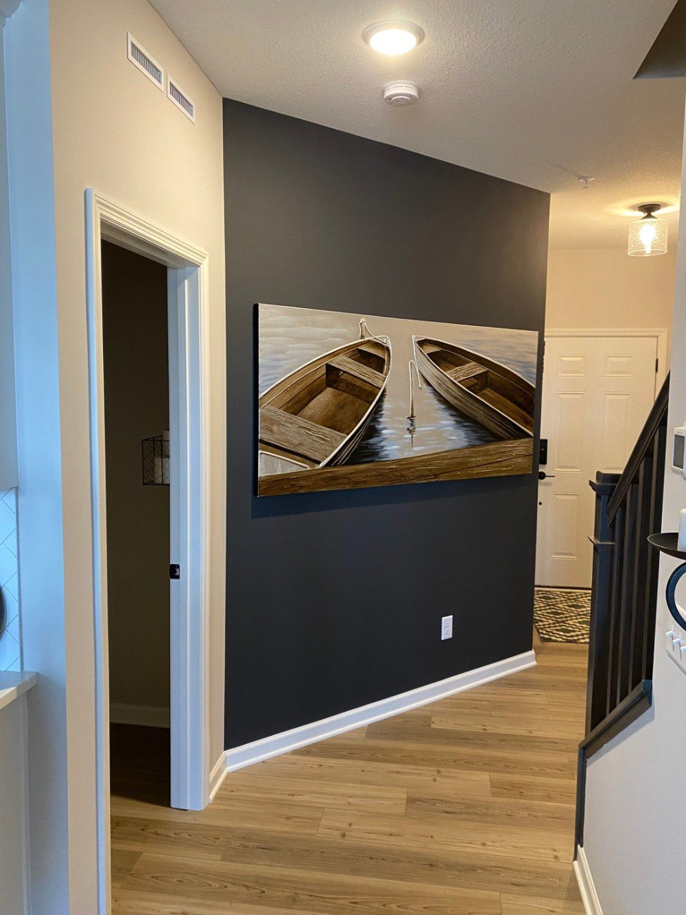 Accent wall in hallway