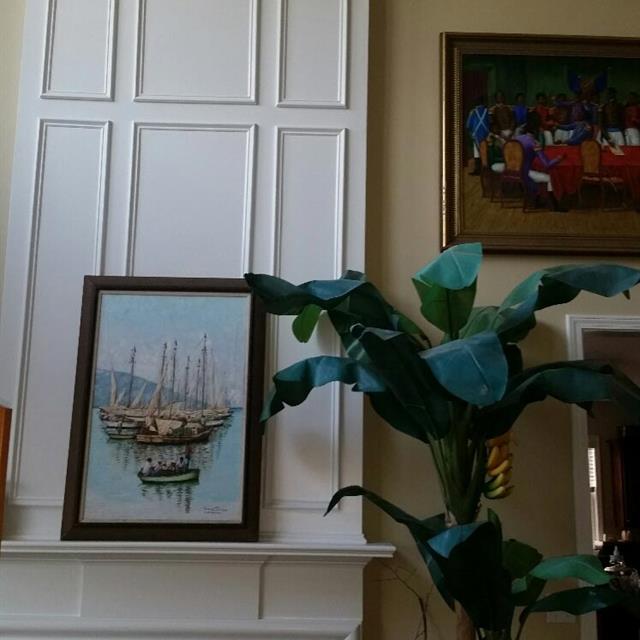 Wall with crown moulding