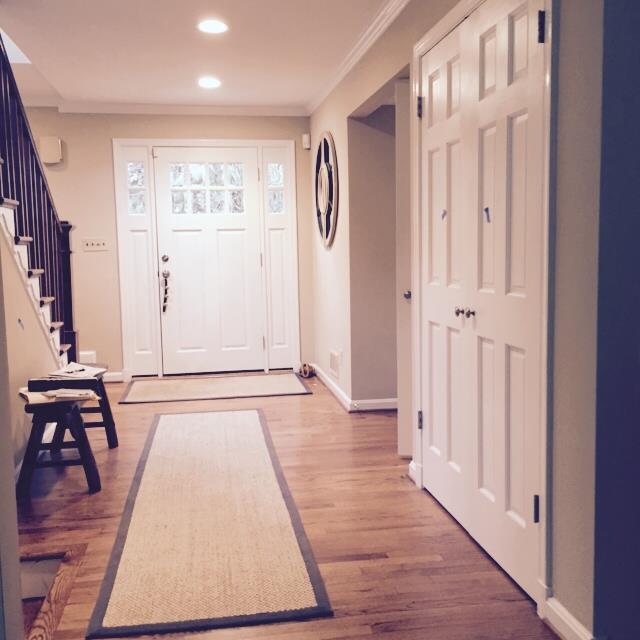 White painted hallway