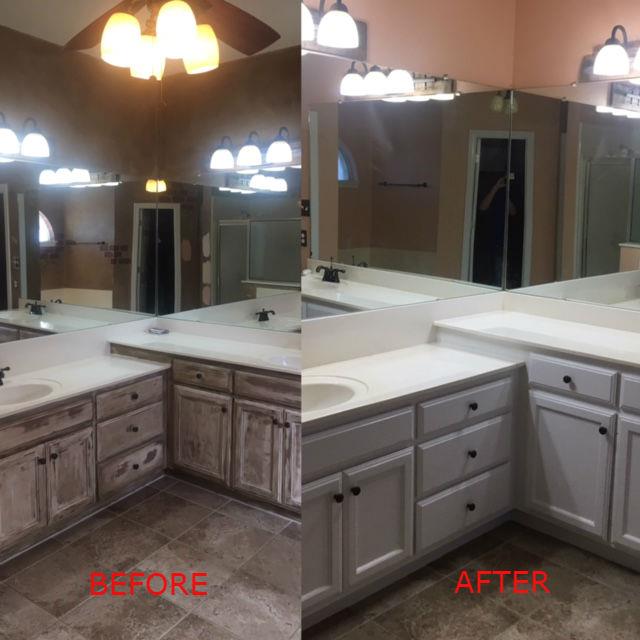 bathroom cabinets before and after