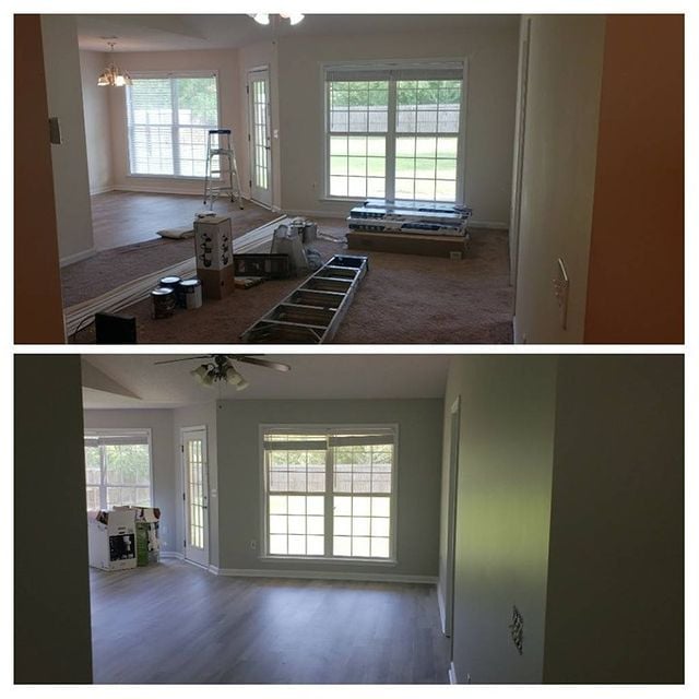 before after green walls