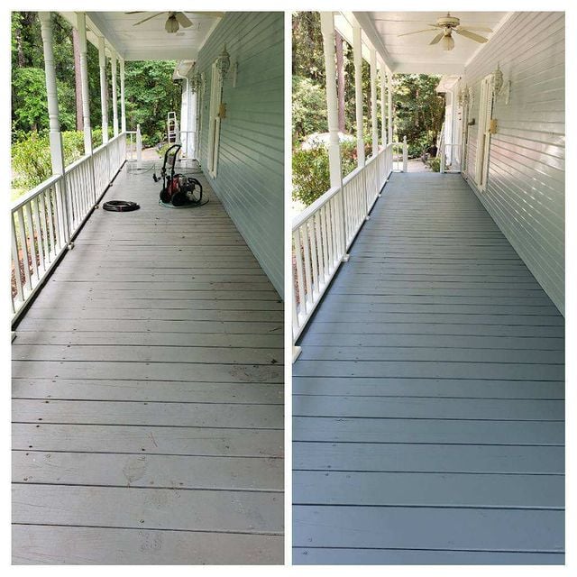 before and after blue deck