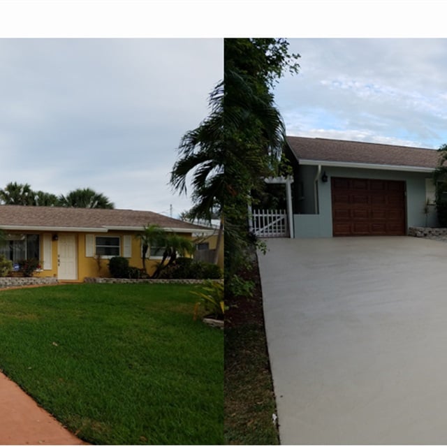 before and after exterior house repainting