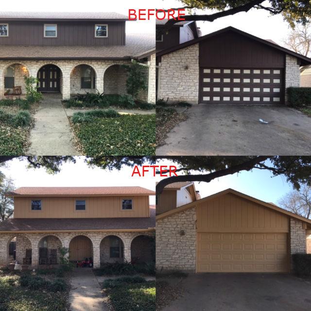 before and after exterior of a home