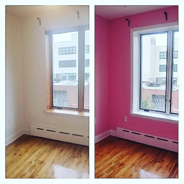 before and after pink room
