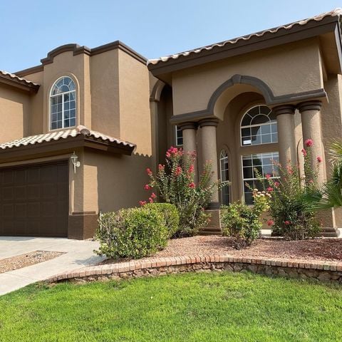 brown house with dark brown accents
