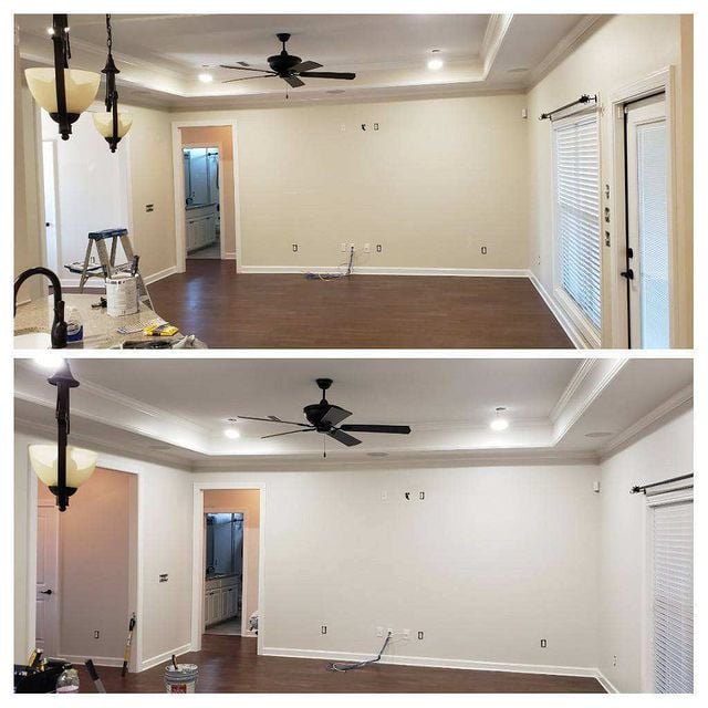 living room after painting white