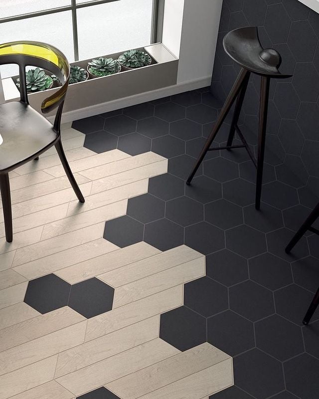 mix matched floor tile