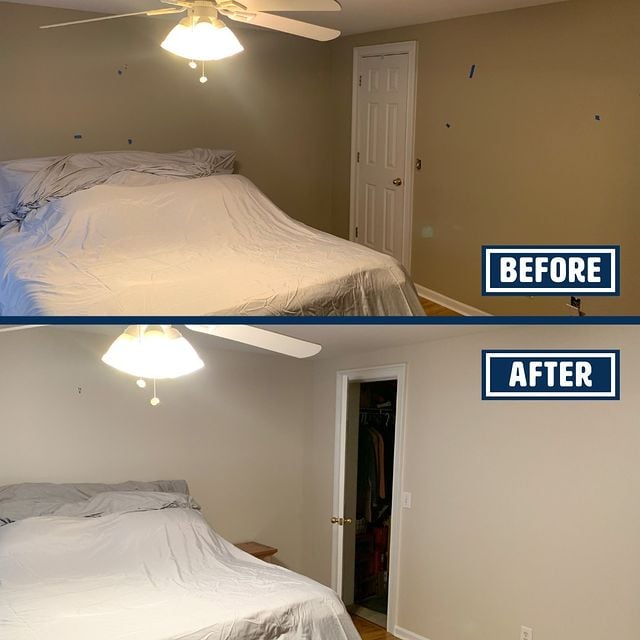 walls in bedroom painted white
