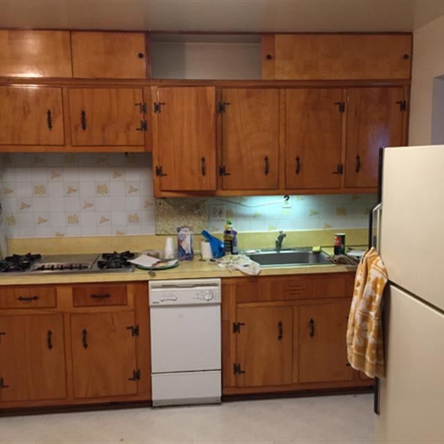 wooden kitchen with countertop
