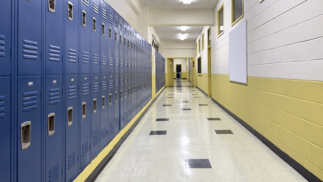 School hallway.
