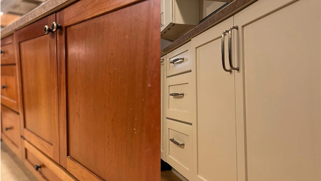 Refaced cabinet cupboard.
