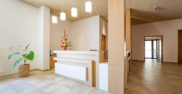 Reception desk.