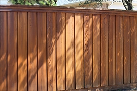 Stained wooden fence.