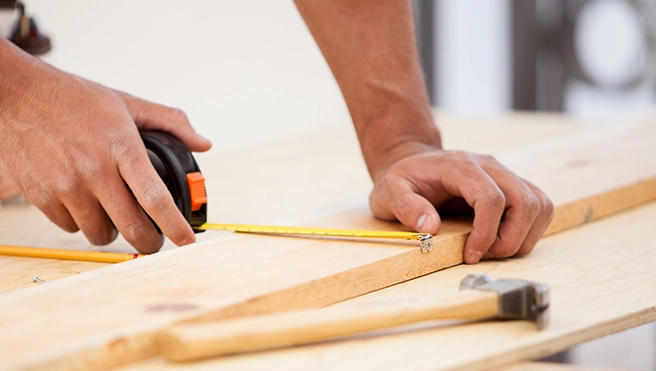 Fresh drywall in a home with mudding already finished.