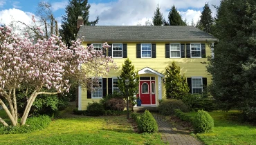 Beautiful house painted yellow