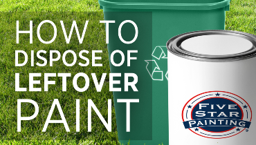 Blog title superimposed over a photo of a green lawn on top of which sit a green recycling bin and a white pain can sporting the Five Star Painting logo.