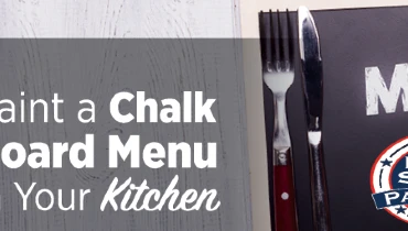 Blog title superimposed over a photo of a table on which sits a blackboard menu, Five Star Painting logo on the front of the menu.