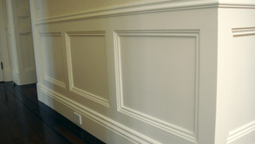 White wainscotting.