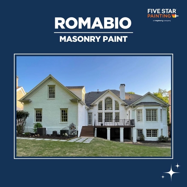 Before: natural red brick exterior with visible weathering | After: white-painted masonry home with clean, cohesive finish