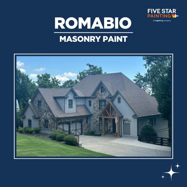 Before: mixed stone and natural stucco exterior | After: painted masonry exterior with smooth, refined look